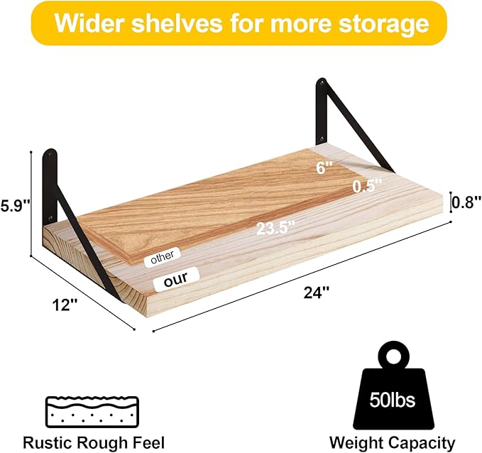 SAUMONIER Floating Shelves Bookshelf - Image 3