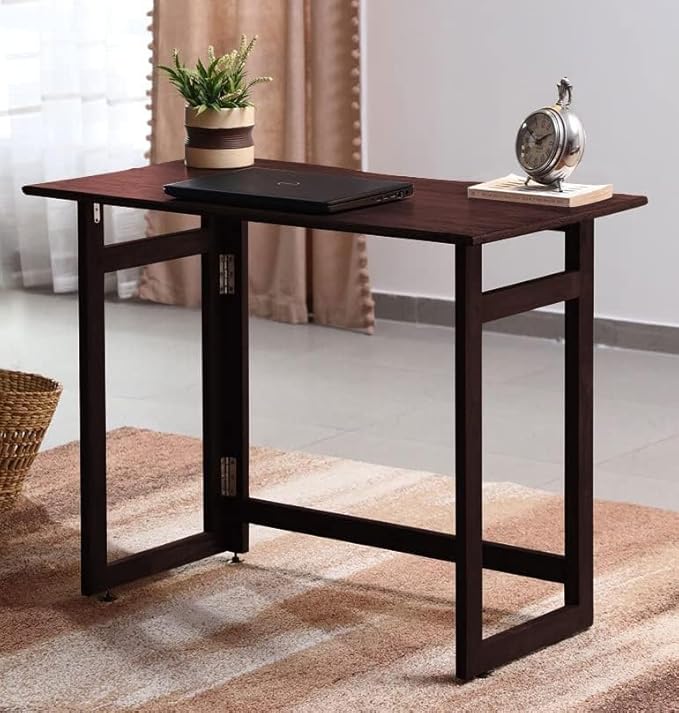 Dawn Riser Solid Wood Folding Table Desk, Space Saving, Easy Storage, Sleek by DawnRiser