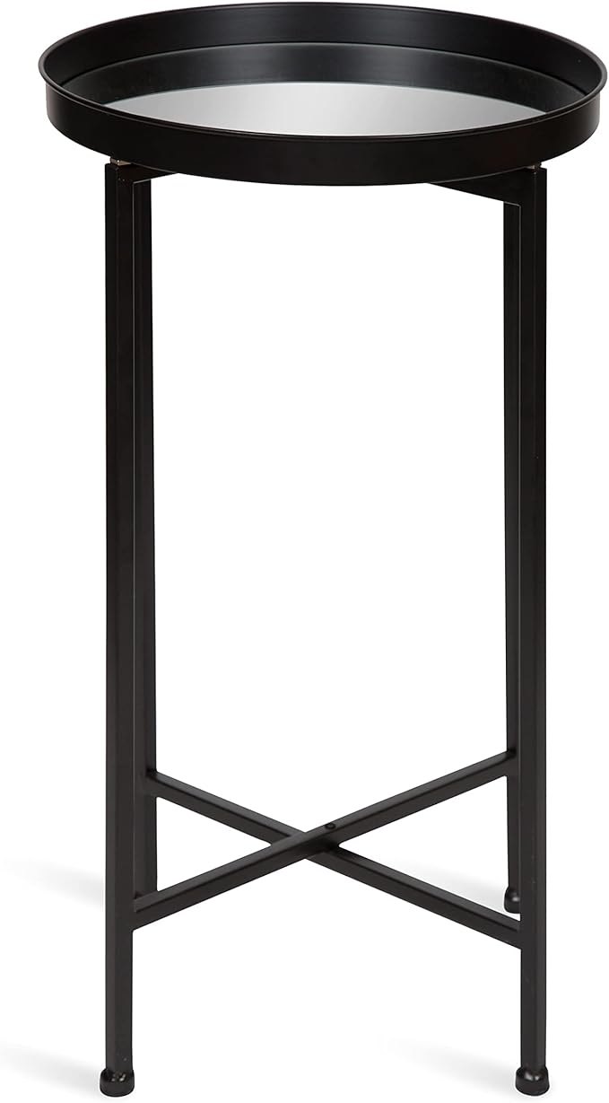 Kate and Laurel Celia Round Metal Foldable Accent Table - Image 4