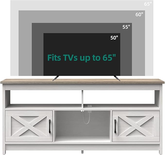 YITAHOME TV Stand for 65/55 Inch TV, Farmhouse Entertainment Center - Image 4