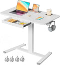 Mobile Standing Desk with Drawer, Rolling Laptop Desk on Wheels, Height by JYLHJOYSEEKER