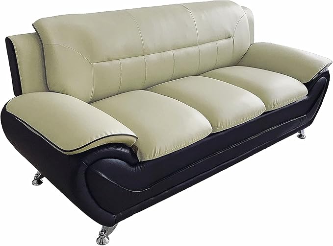 Container Furniture Direct Michael Sofa and Chair Set, Camel/Black - Image 3