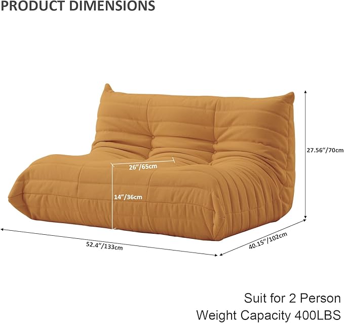 Luxury Sofa Couch Chair, Lazy Floor Seating, Fireside Bean Bag Chair, Ergonomic - Image 2
