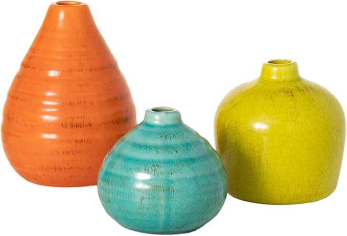 Sullivans Ceramic Vase Set- 3 Small Vases, Rustic Home Décor, Modern - Image 2