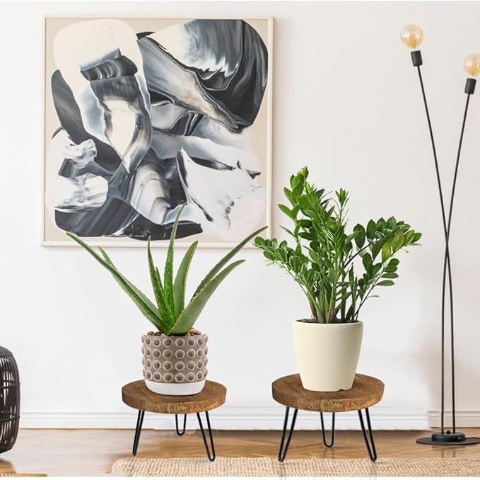 Plant Stand Indoor Outdoor, Wooden plant Stool, Mid Century Plant Stand - Image 3
