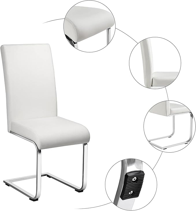 Yaheetech Dining Chairs Set of 2 Modern Faux Leather Upholstered Dining Room - Image 4