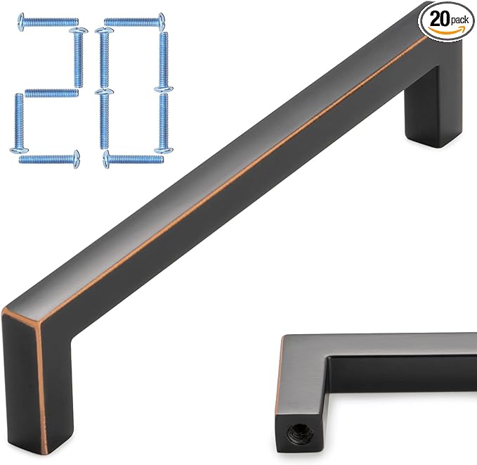 KOOFIZO Solid Square Bronze Kitchen Cabinet Handles Oil Rubbed Bronze Cabinet by Koofizo