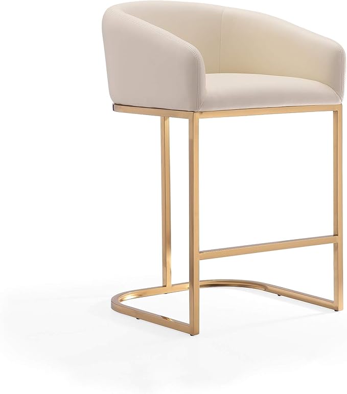 Manhattan Comfort Louvre 26 Inch Mid Century Modern Counter Height Bar Stools - Image 5