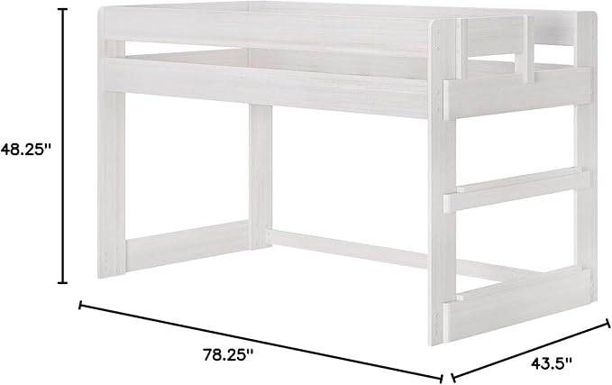 Max & Lily Modern Farmhouse Low Loft Bed, Twin Bed Frame - Image 2