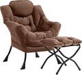 Cozy Lazy Chair and Ottoman, Large Contemporary Accent Lounge Chair Set by Givjoy