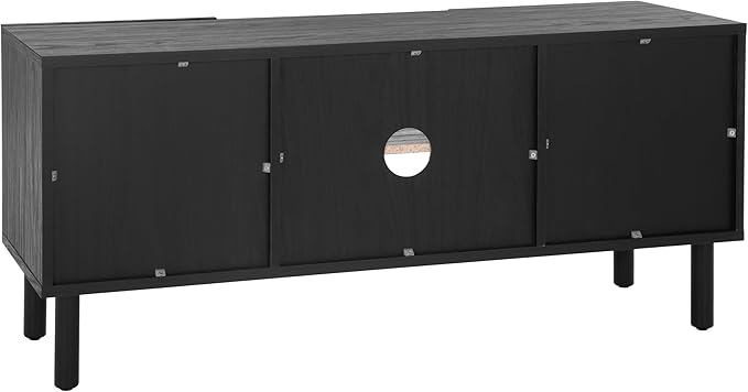 SAFAVIEH Home Collection Ophelia Black 2-Door 2-Shelf Entertainment Media Stand - Image 6