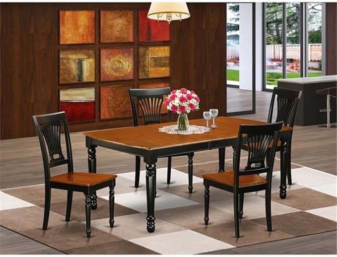 East West Furniture DOPL5-BCH-W 5 Piece Modern Dining Table Set Includes a - Image 2