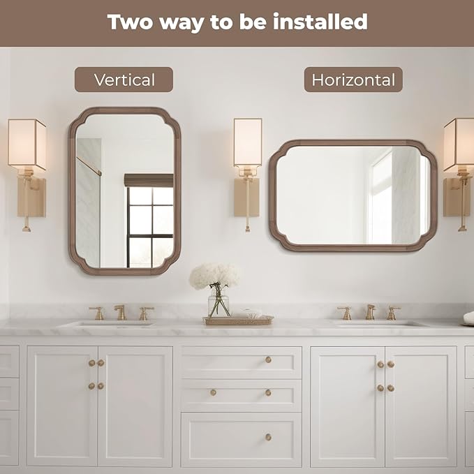 WallBeyond 20" x 30" Rounded Corner Arch Wall Mirror - Image 7