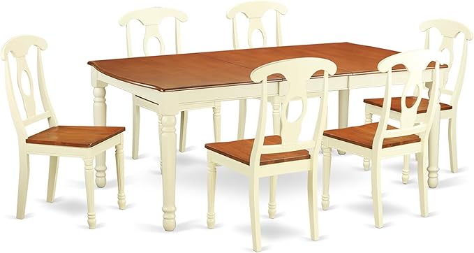 East West Furniture DOKE7-WHI-W 7 Piece Kitchen Table & Chairs Set Consist of a by EastWestFurniture