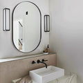 ANDY STAR Black Oval Mirror, 26x38'' Pill Shaped Mirror 1’’ Deep Metal Frame by ANDYSTAR