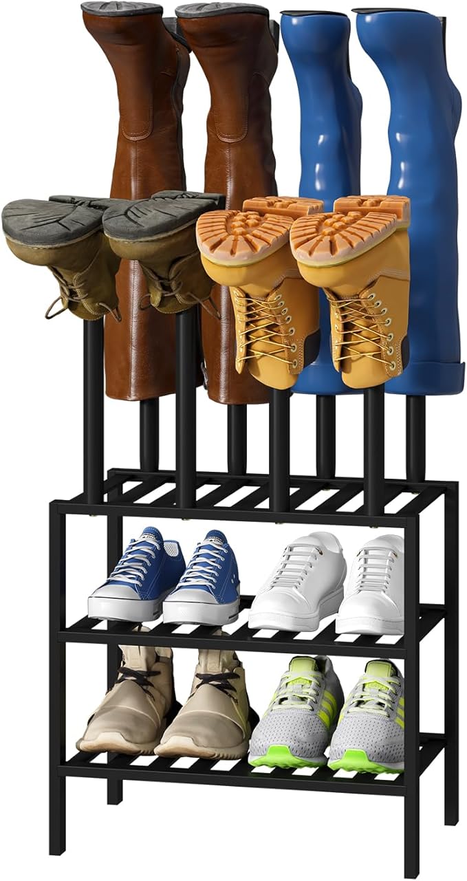 Black Boot Rack, Small Boot Rack Organizer Tall Boots by VIEWCARE