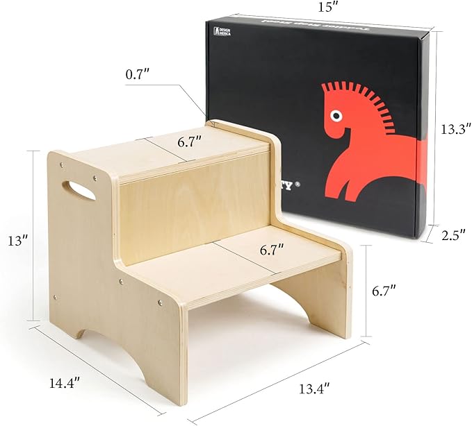 WOOD CITY Wooden Toddler Step Stool - Image 7