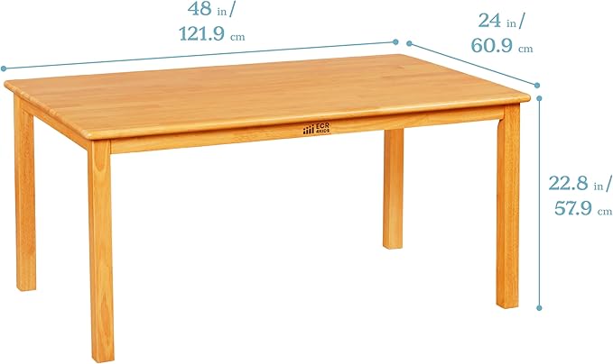 ECR4Kids 24in x 48in Rectangular Hardwood Table and Chair Set, 12in Seat Height - Image 3