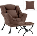 Lazy Chair with Ottoman, Comfy Reading Chair with Footstool & Pillow Modern by YOTATING