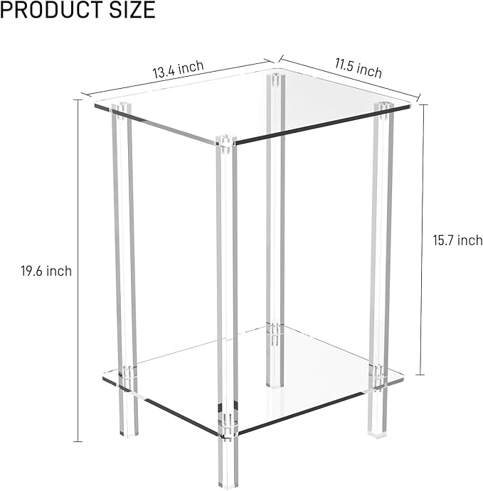 Eglaf Acrylic Small Side Table - Image 3