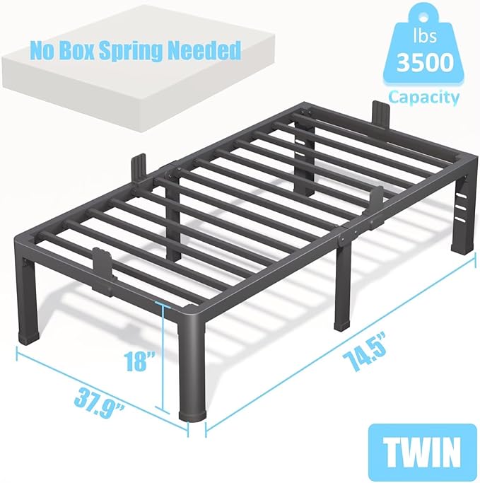 FUIOBYVV 18 Inch Twin Bed Frame - Image 3