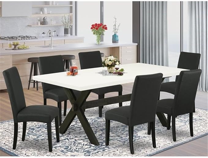 East West Furniture X627DR124-7 7 Piece Dining Room Furniture Set Consist of a - Image 2