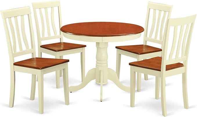 East West Furniture ANTI5-WHI-W 5 Piece Modern Dining Table Set Includes a by EastWestFurniture