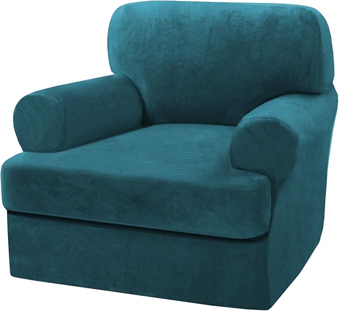 H.VERSAILTEX Sofa Cover 2 Piece T Cushion Armchair Slipcovers Velvet Couch by HVERSAILTEX