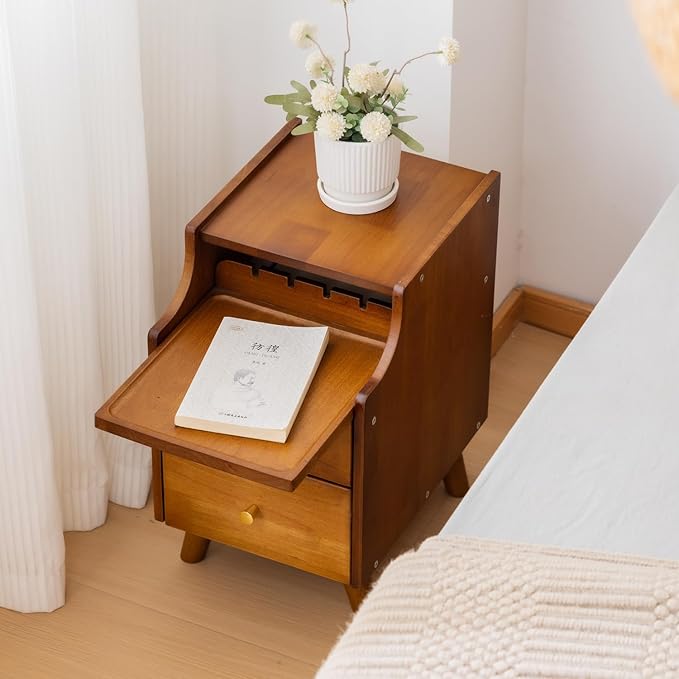 Small Nightstand, Narrow Nightstand, Solid Wood Night Stand, Narrow Side Table - Image 3