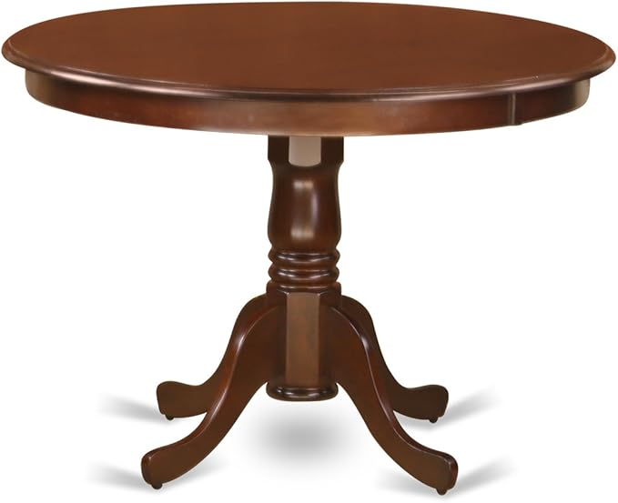 East West Furniture HLDU3-MAH-W 3 Piece Dining Set Contains a Round Dining Room - Image 3