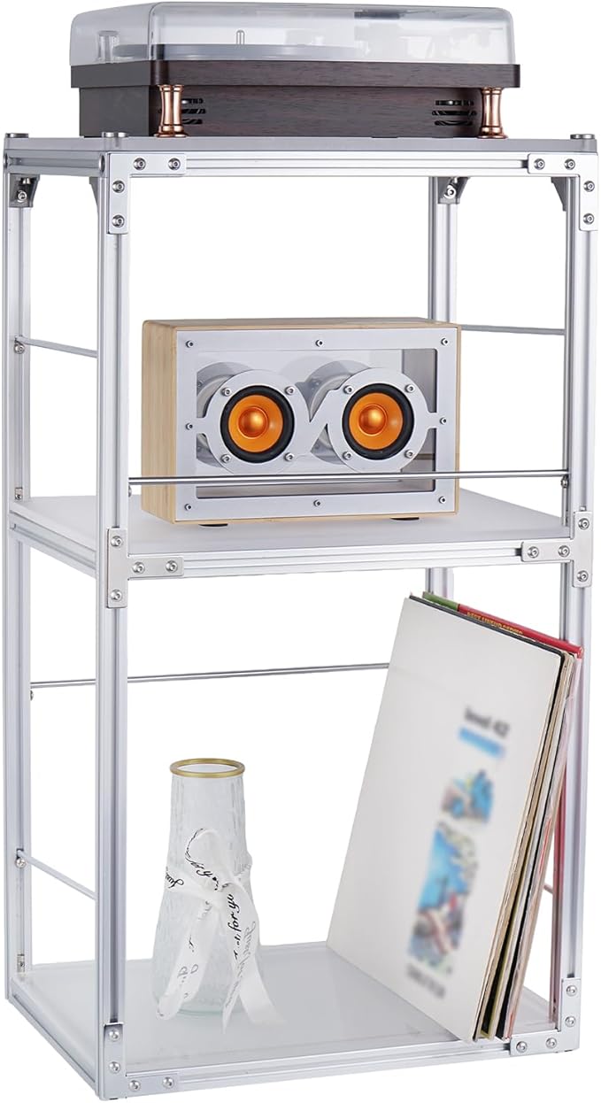 Record Player Stand with Vinyl Record Storage, End Table Style Record Stand - Image 2