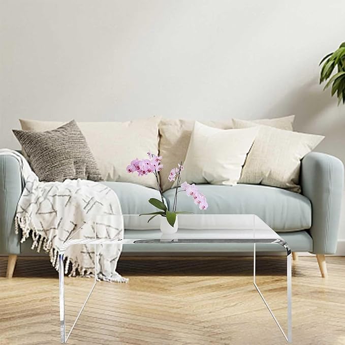 40inch Premium Clear Acrylic Rectangle Coffee Table - Image 4