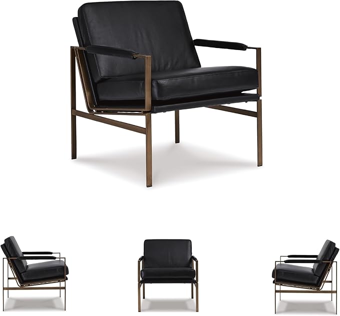 Signature Design by Ashley Puckman Mid-Century Modern Leather Accent Chair - Image 6