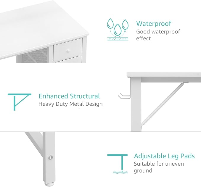 Lufeiya White Computer Desk - Image 7