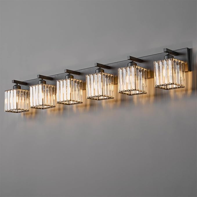 Modern Black Crystal Bathroom Vanity Light by FDPBY
