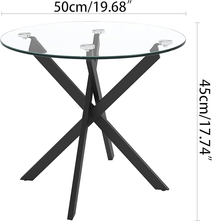 Round Side Table Modern 20 Inch End Table - Image 2
