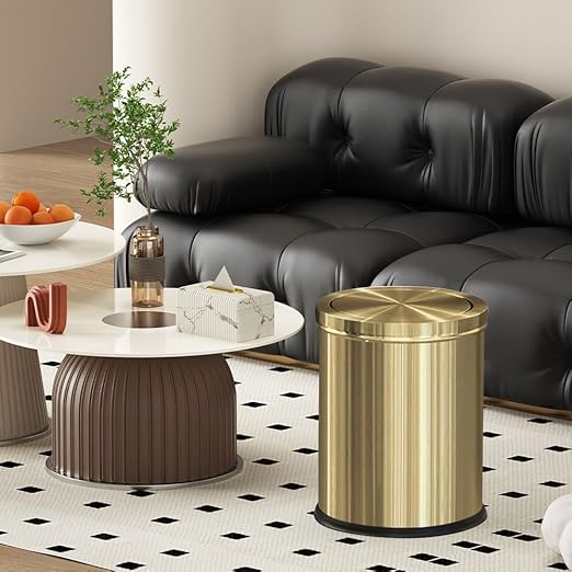 15L/4GAL Gold Bathroom Trash Can, Small Waste Basket - Image 8