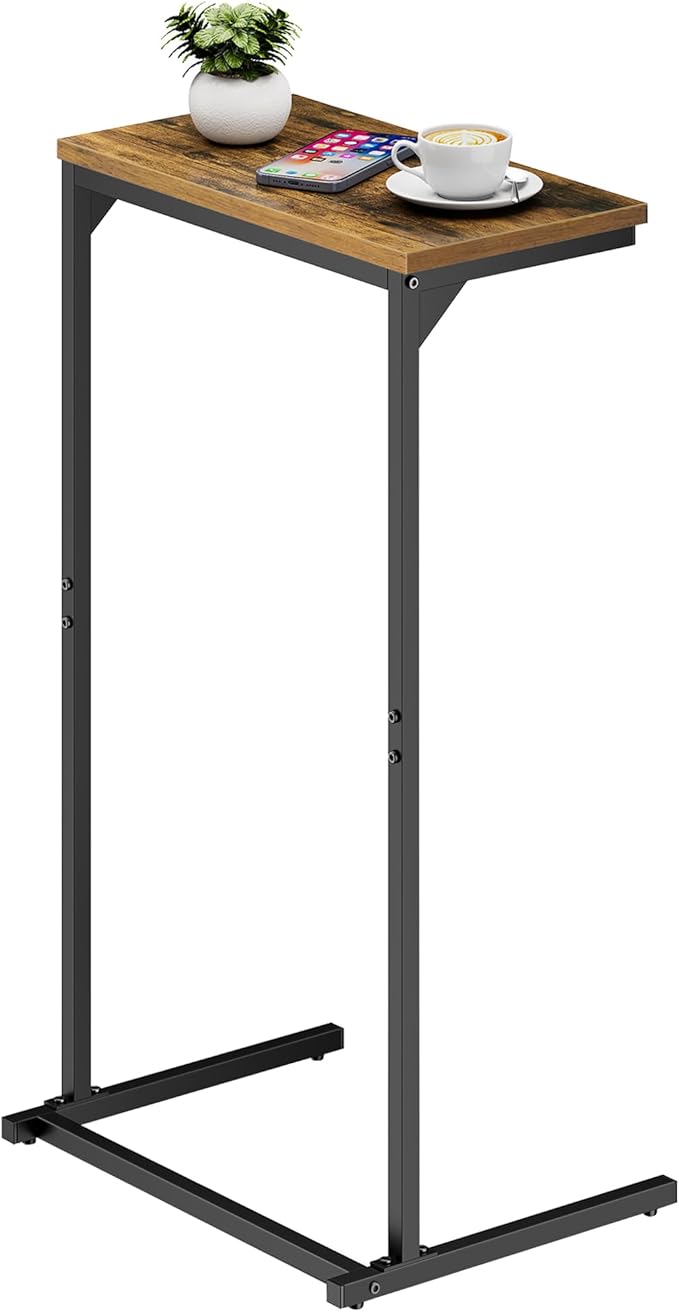 TUTOTAK C Shaped End Table, Tv Tray, Small Side Table, 28.7 inch Tall Couch - Image 8