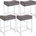 Bar Stools Set of 4, Modern Backless Saddle Counter Stools by FLYZC
