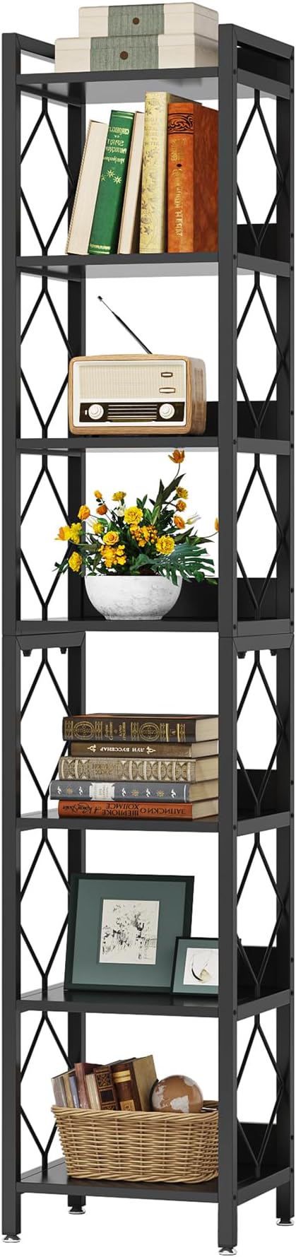 Tribesigns 78.7 Inch Extra Tall Narrow Bookshelf, 7 Tier Skinny Bookcase - Image 7