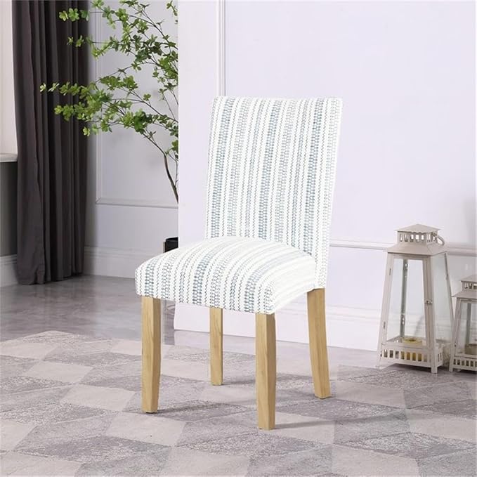 HomePop Classic Parsons Dining Chair -Blue Farmhouse Stripe - Image 2