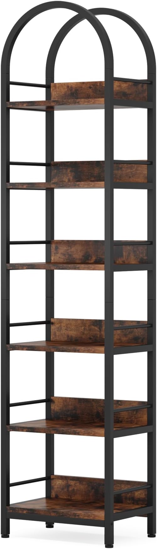 Tribesigns 6-Tier Open Bookshelf, 78.7" Tall Arched Bookcase Narrow Bookshelf - Image 5