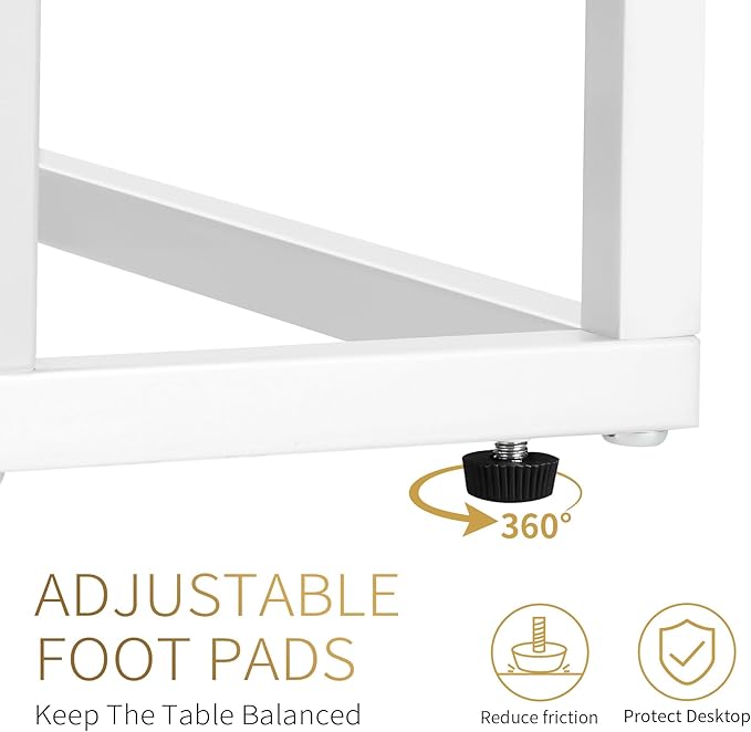 C Shaped End Table Set of 2 for Sofa and Bed, Slide Under Couch Tables - Image 8