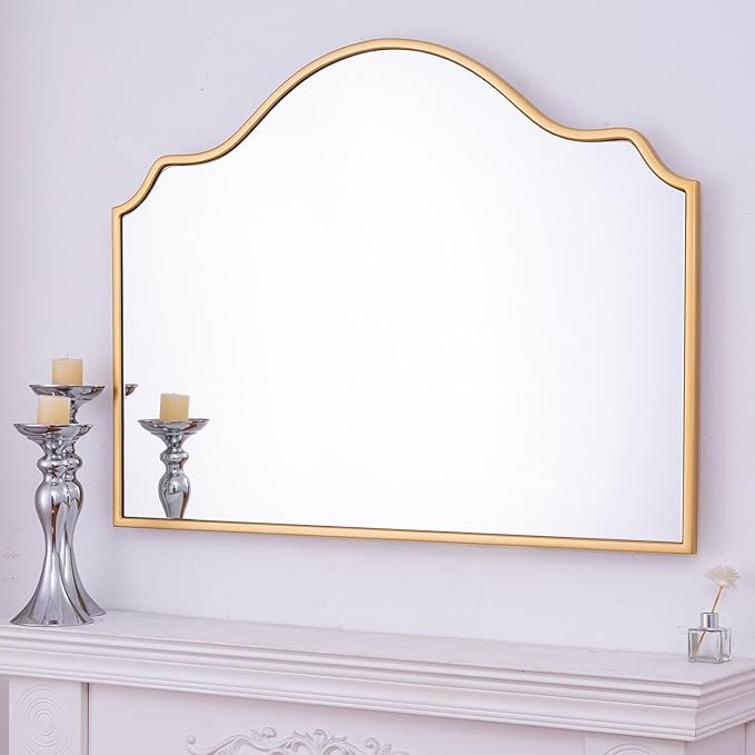 Chende Gold Arched Mirror, Large Wall Mirror - Image 9