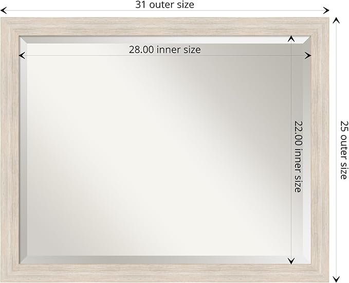 Amanti Art White Bathroom Mirror - Image 4