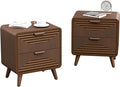 COSIEST Mid-Century Nightstand, Vintage Accent Furniture w 2 Storage Drawers by COSIEST