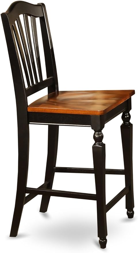 East West Furniture TRCH3-BLK-W 3 Piece Counter Height Dining Table Set - Image 4