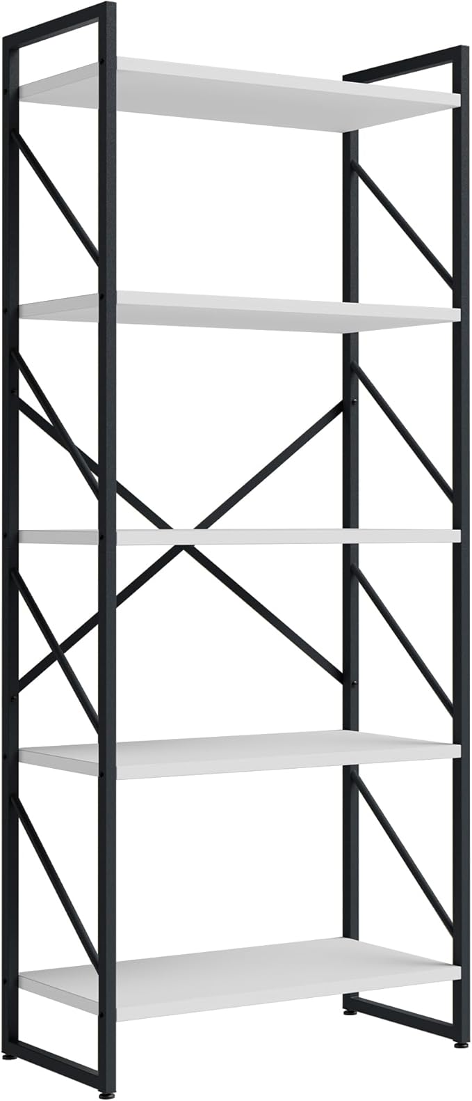 Shintenchi 5 Tiers Bookshelf, Classically Tall Bookcase Shelf, Industrial Book - Image 8