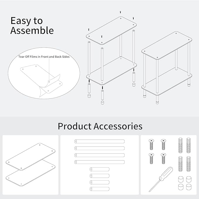 Clear Acrylic Narrow Side Table - Image 5