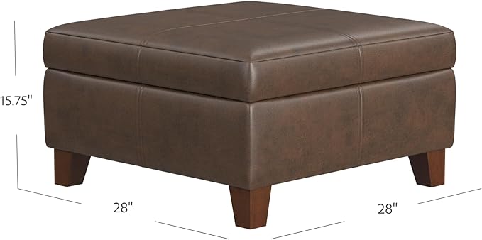 HomePop Home Decor |K2380-E910 | Luxury Large Faux Leather Square Storage - Image 3